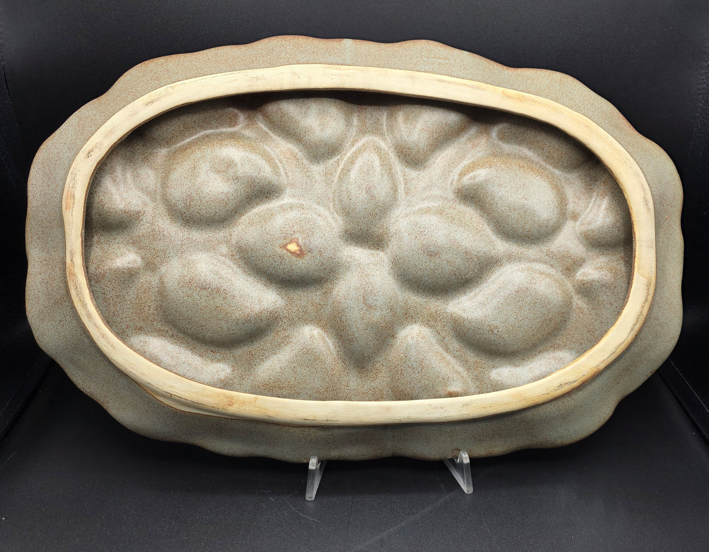 Vallauris Oyster Platter – French Stoneware Oyster Plate, Seafood Serving Dish, Collectible French Pottery