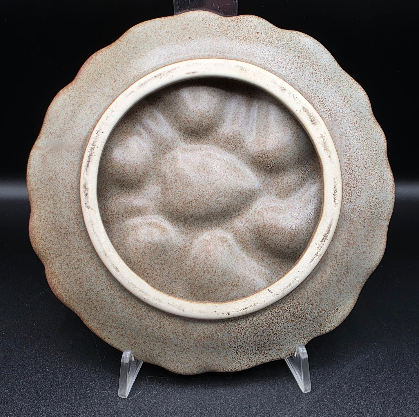 Vallauris Oyster Plate – French Stoneware Oyster Plate, Seafood Serving Dish, Collectible French Pottery