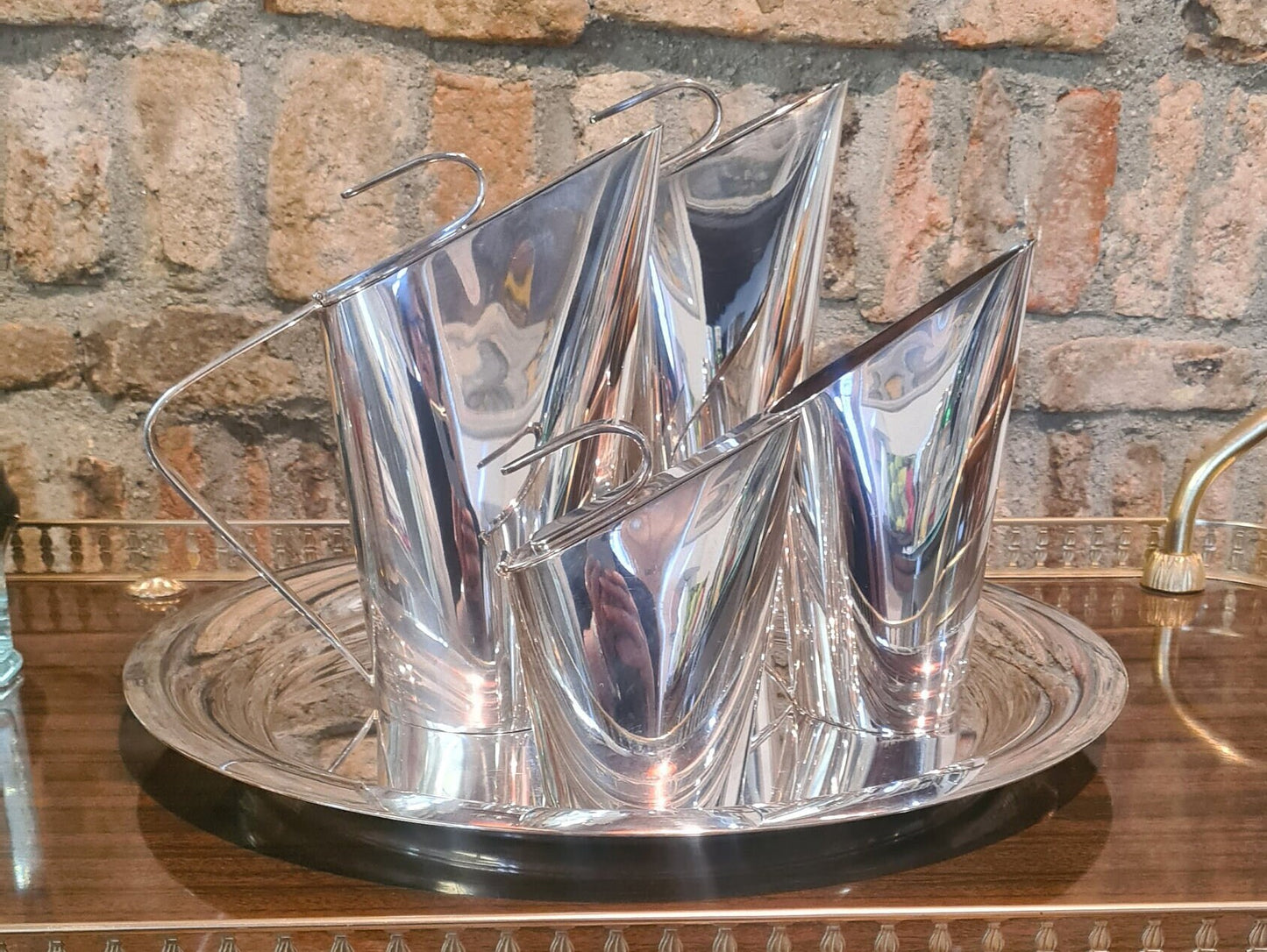 Luxury Modern Silverplated Tea & Coffee Set by Guido Niest – Rare Italian Design