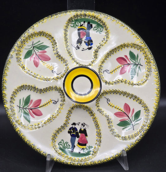 Henriot Quimper Midcentury Oyster Plate