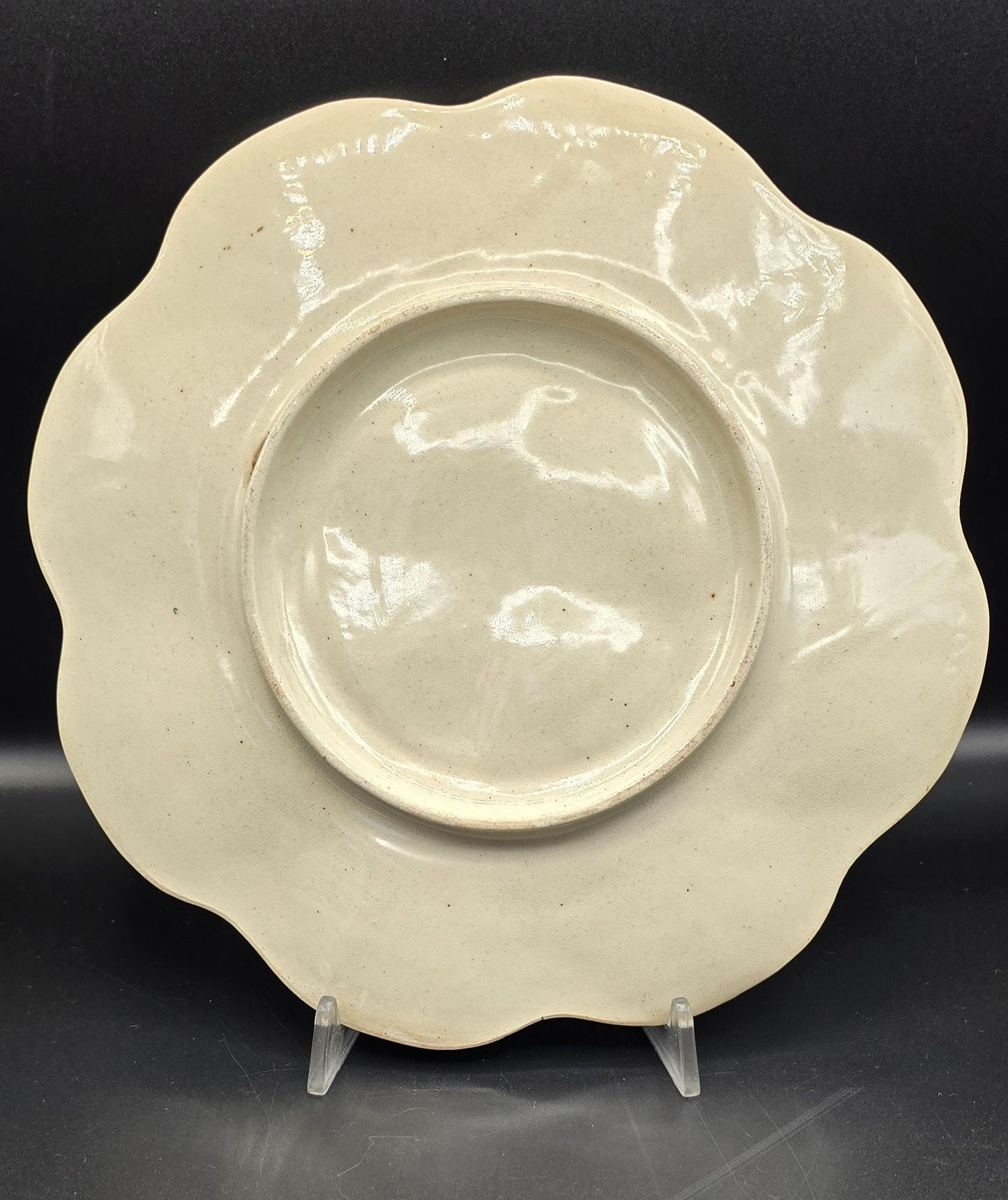 Rare Keller et Guérin Saint-Clément Antique French Majolica Seaweed Oyster Platter, 19th Century
