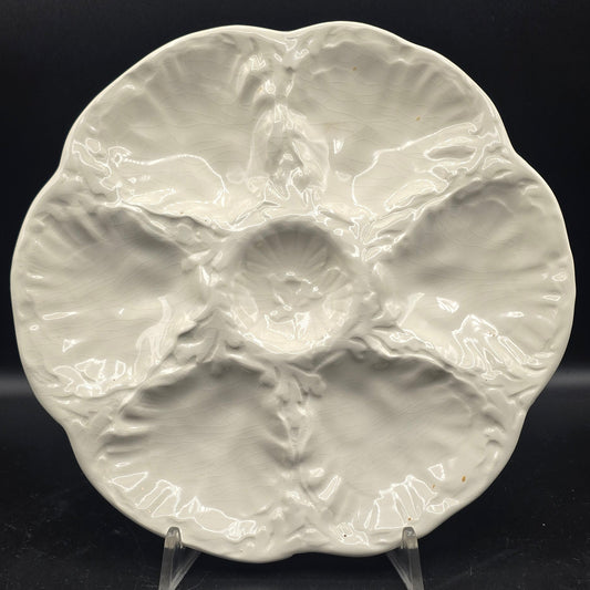 Gien Vintage White Oyster Plate