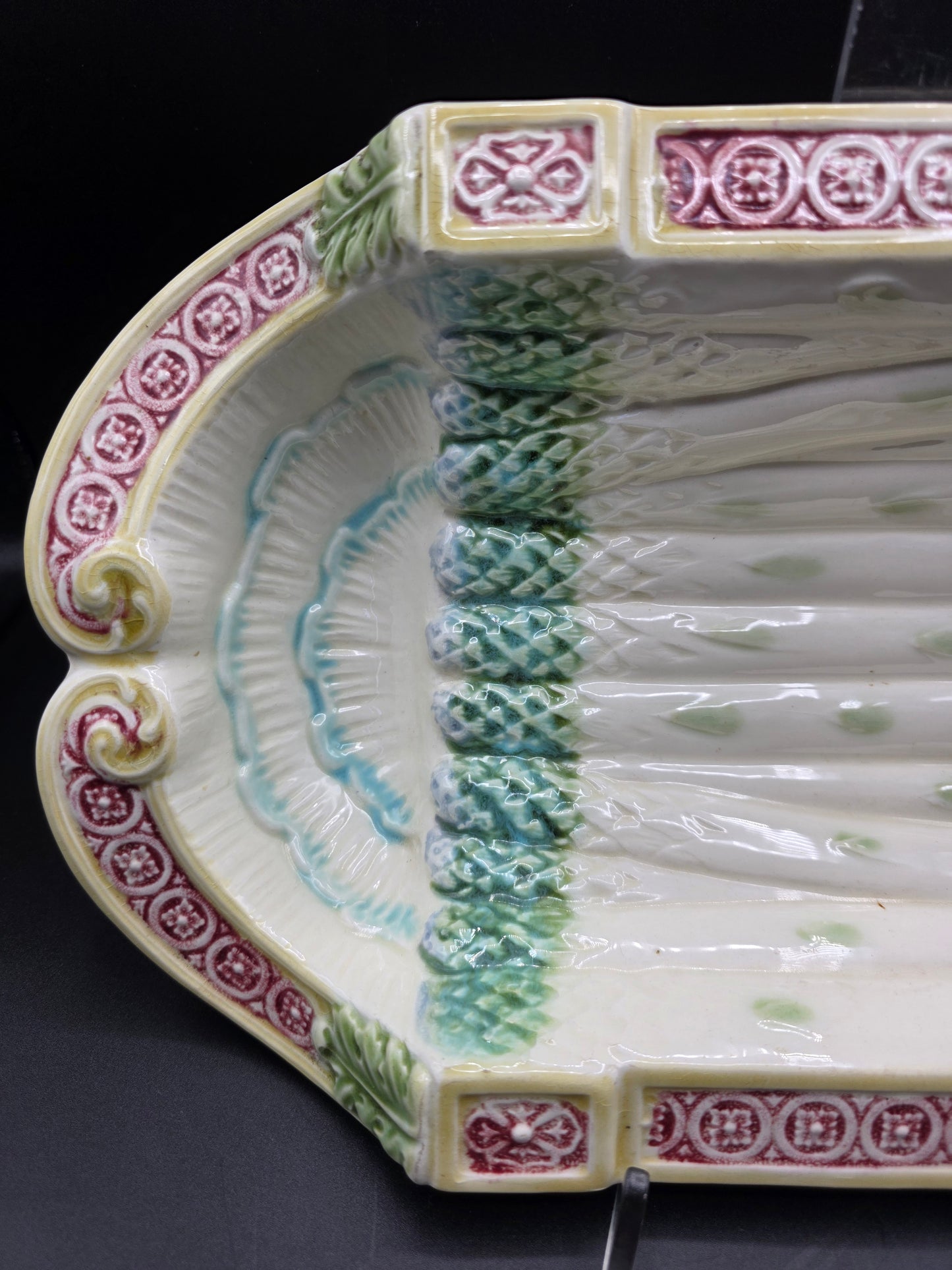 French Asparagus Cradle Platter – Salins-les-Bains, Faïence des Capucins, Late 19th Century