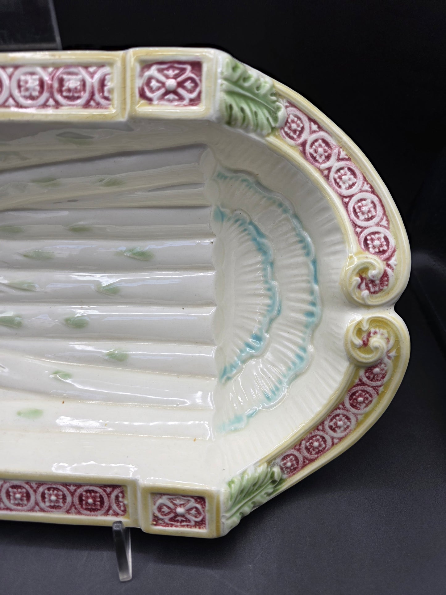French Asparagus Cradle Platter – Salins-les-Bains, Faïence des Capucins, Late 19th Century