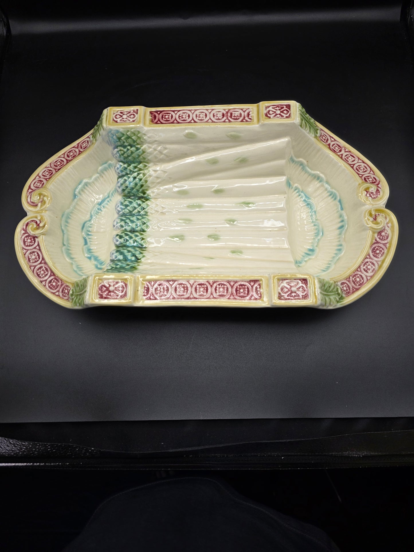 French Asparagus Cradle Platter – Salins-les-Bains, Faïence des Capucins, Late 19th Century